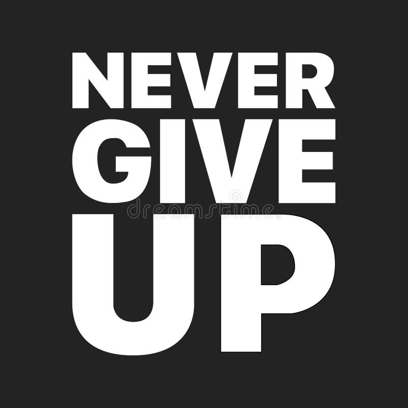 Never Give Up Inspirational Quote About Breast Cancer Awareness. Stock