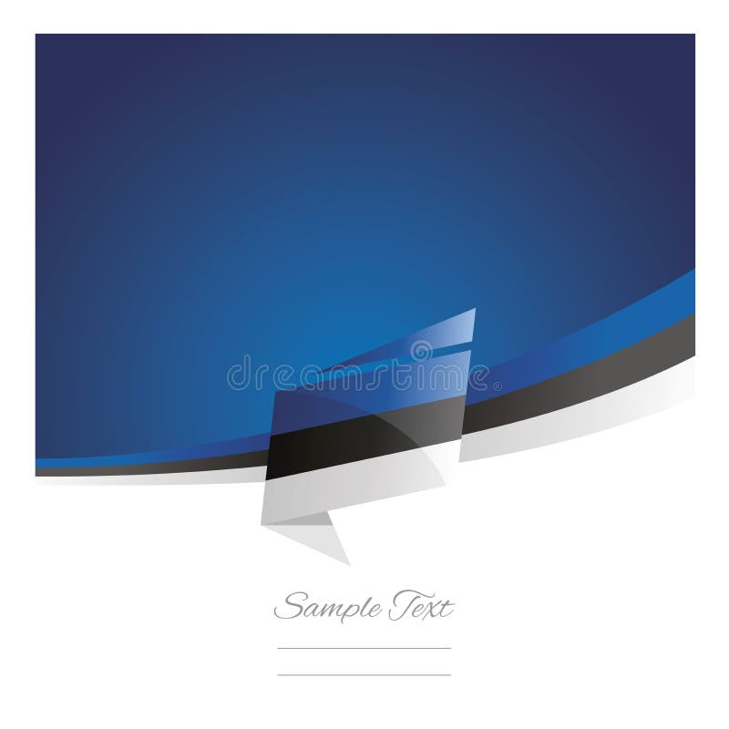 New abstract Estonia flag ribbon origami blue background vector royalty free illustration