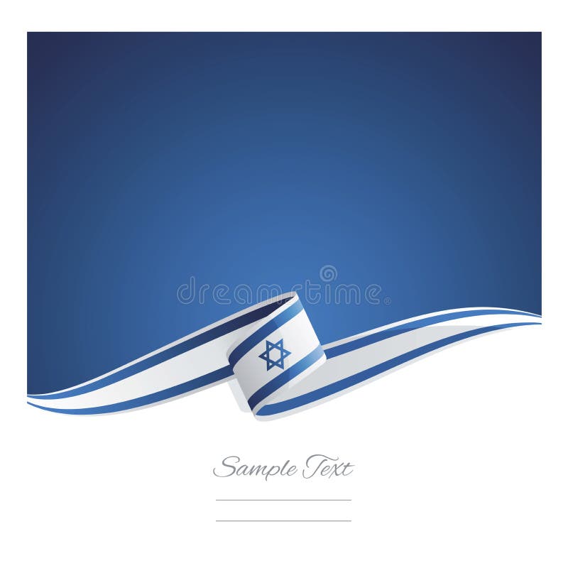 Israel flag and hand on white background. Vector illustration