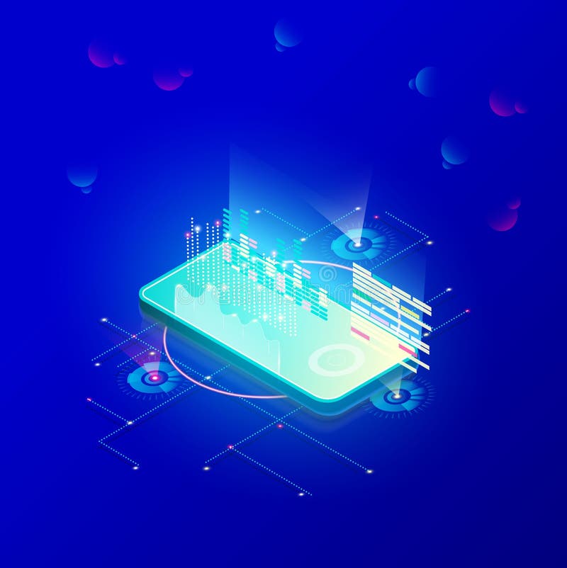 New, advanced technologies in smartphones. royalty free illustration