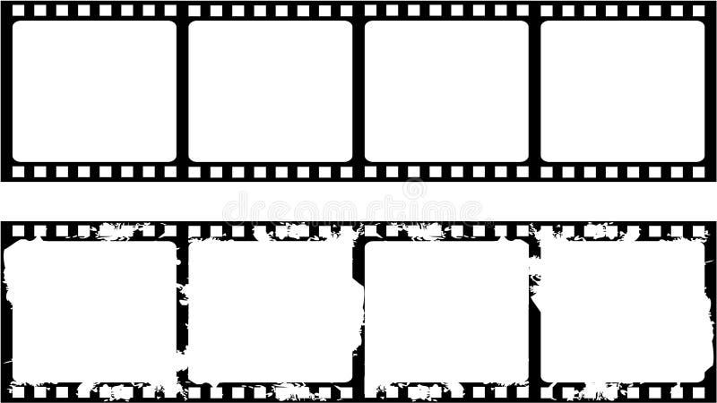 New and aged filmstrip frame