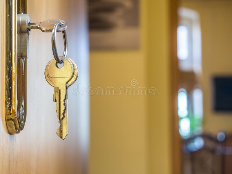 Key To Apartment Door Symbolic Stock Photo Image of door, background