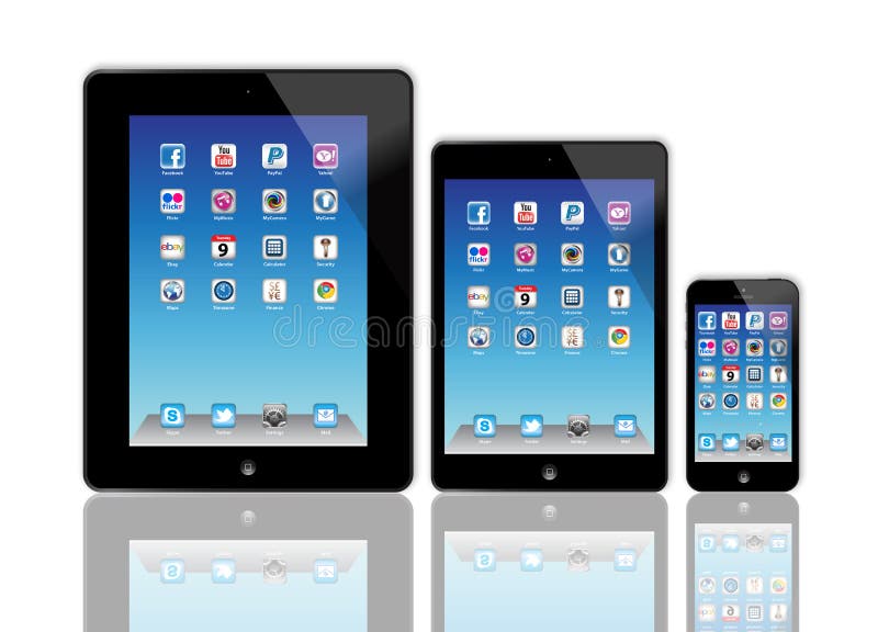 New Apple iPad and iPhone 5 royalty free illustration New Apple iPad and iPhone 5 royalty free illustration