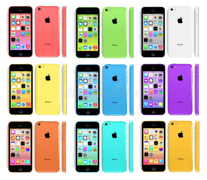 NEW APPLE IPHONE 5C stock illustration