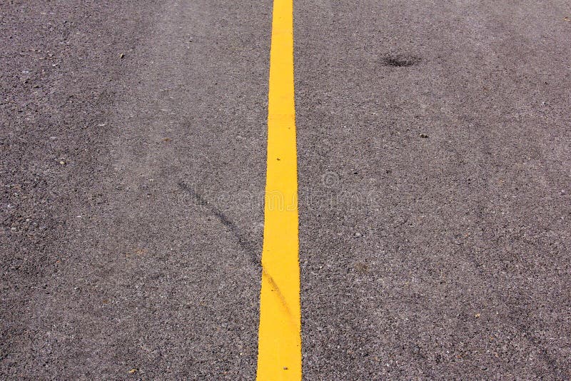 New Asphalt Road with Yellow Line before Sunset Stock Image - Image of ...