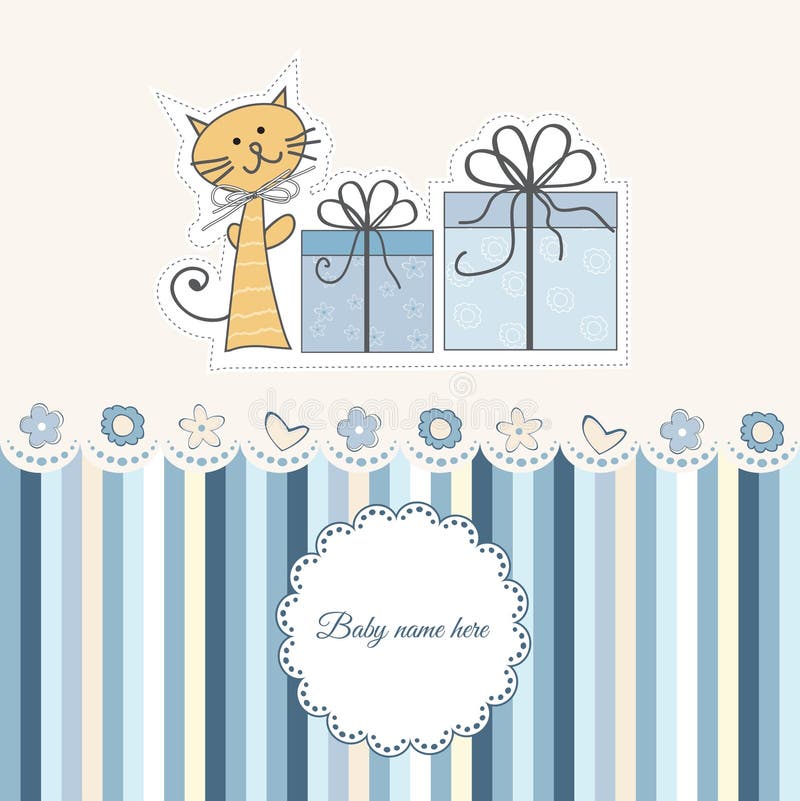 New baby boy announcement card