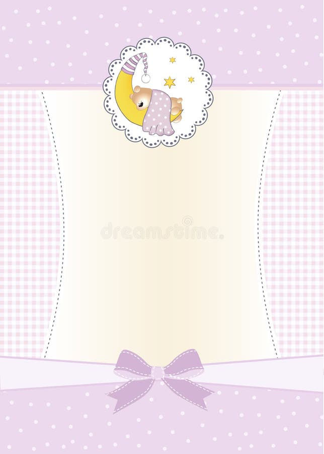 New baby girl announcement card vector illustration