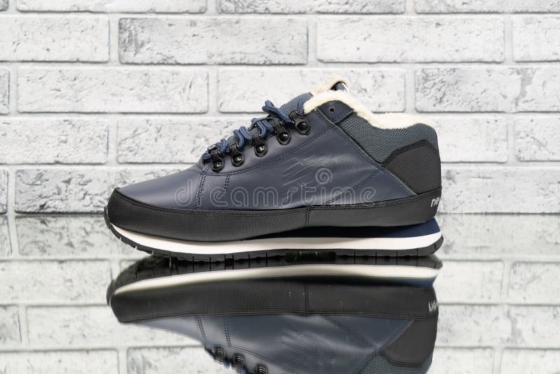 New Balance 754 Fur Leather Dark Navy Sneakers. Editorial Stock Image - Image of famous, exercise: 170854559