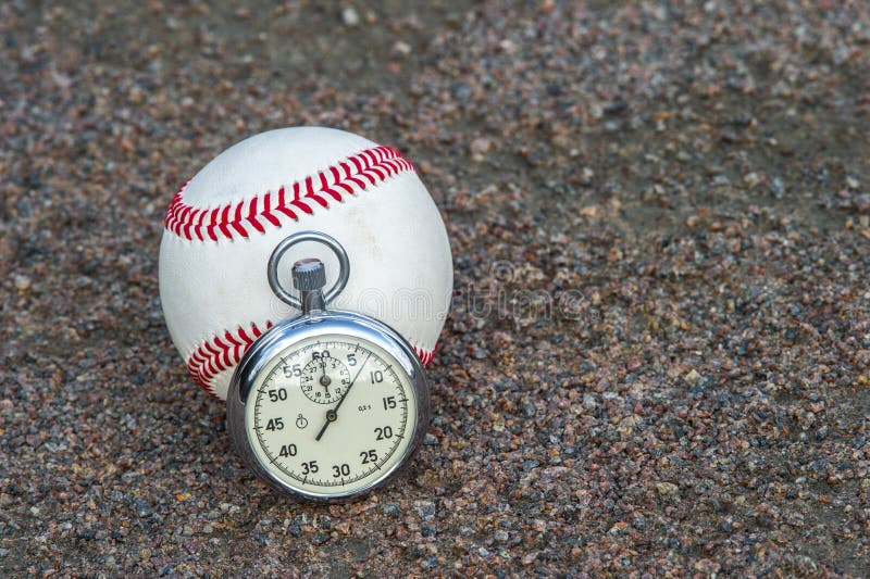 New Baseball with an Old Sport Stopwatch Stock Photo Image of rugby, object 125178448