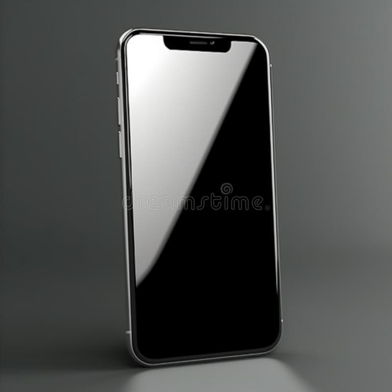 New Black Smartphone Similar To IPhone X Mockup Front Side View with
