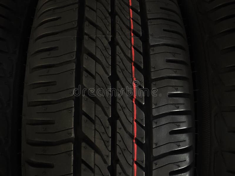New Black Tyres with Safety Red Line Stock Photo Image of equipment, alignment 180806874