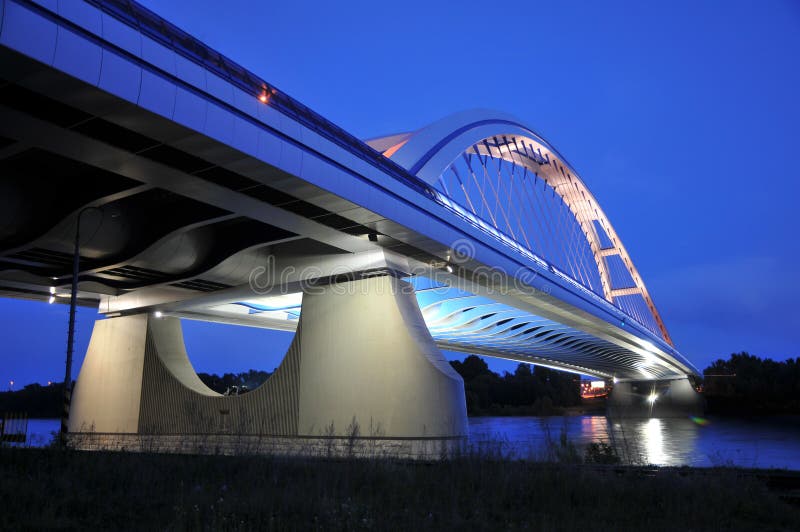 New Bratislava bridge in night