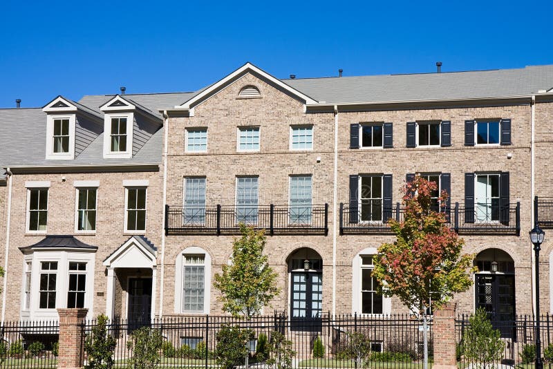 New Brick Condos and Iron Fence