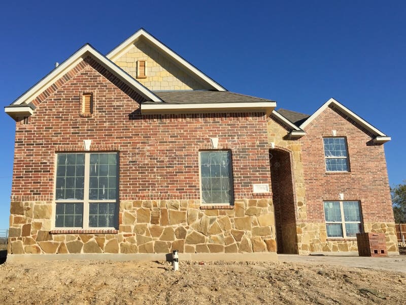 New Brick House Construction Building Stock Image Image of rooms