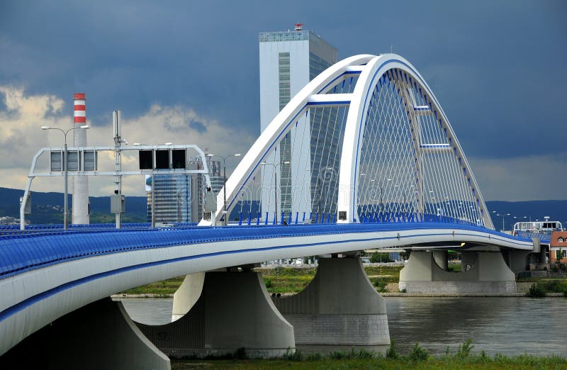 New bridge in Bratislava royalty free stock images New bridge in Bratislava royalty free stock images