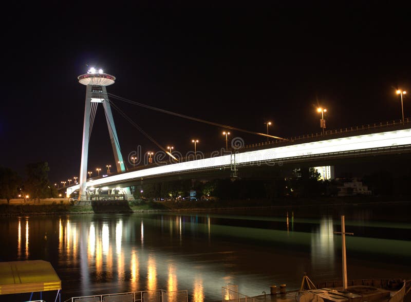 The New Bridge or Bridge of the Slovak National Uprising by night