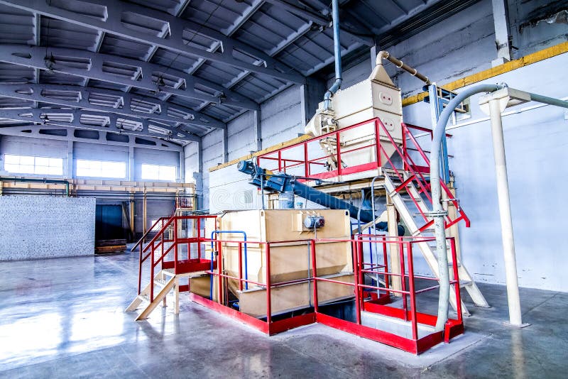 Production facilities at factory producing blocks