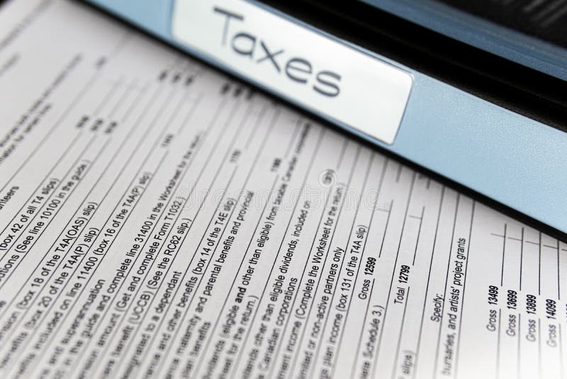 New Canada Revenue Agency Tax Forms Stock Photo Image of government