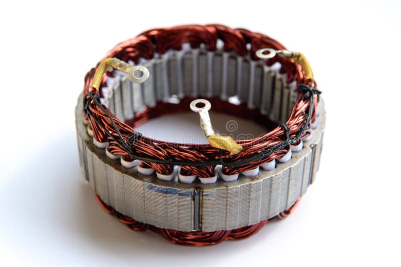 Alternator Stator on a White Background Stock Image Image of power