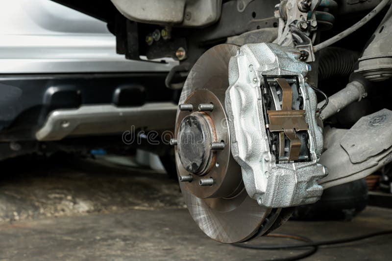 New Car Brake System Replacement, Brake Disc, Brake Caliper Stock Image