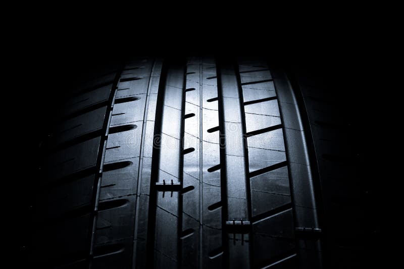 New car the pattern of rubber, close, detail stock image