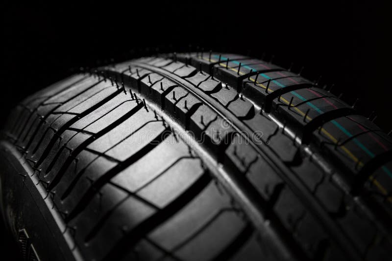New car the pattern of rubber, close, detail stock image