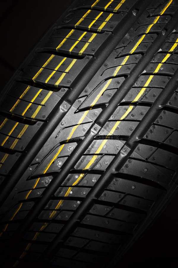New car the pattern of rubber, close, detail stock photography