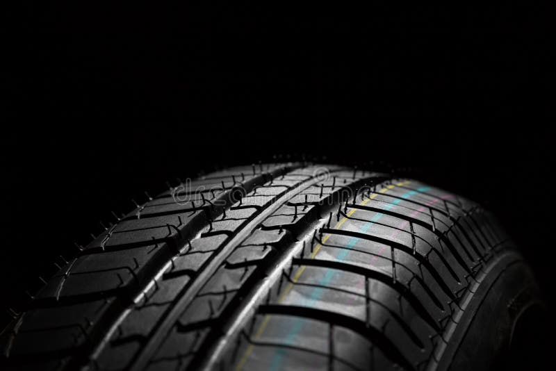 New car the pattern of rubber, close, detail stock photography