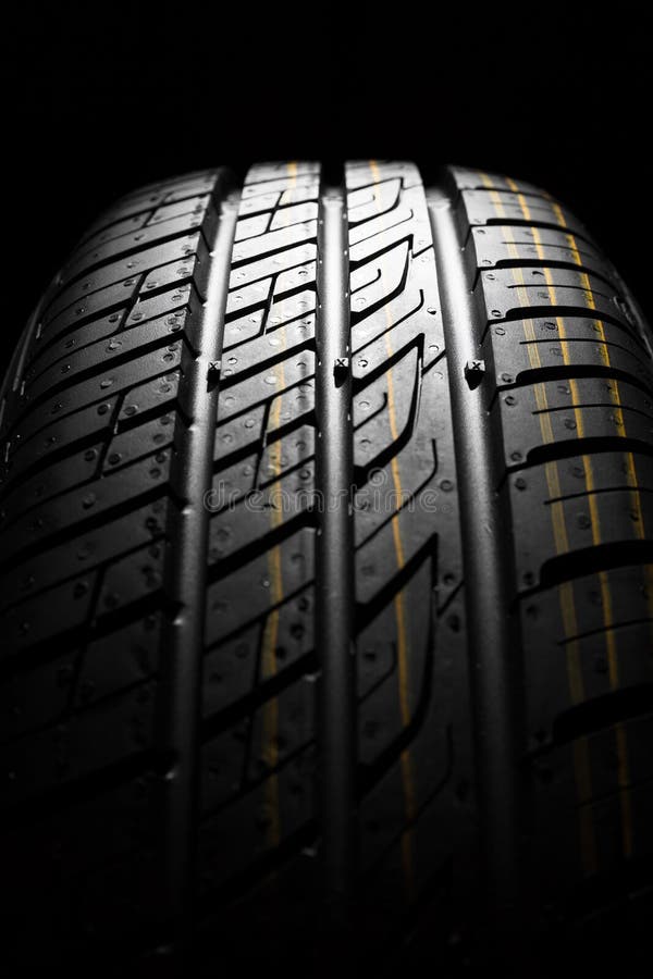 New car the pattern of rubber, close, detail stock photo