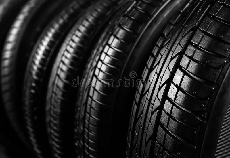 New car tires, closeup stock image. Image of size, pattern 112897323