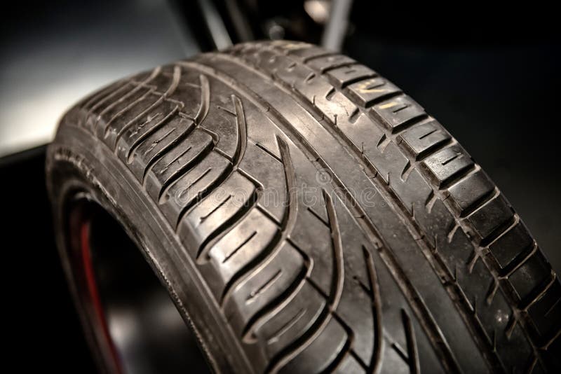 New car tyre closeup photo