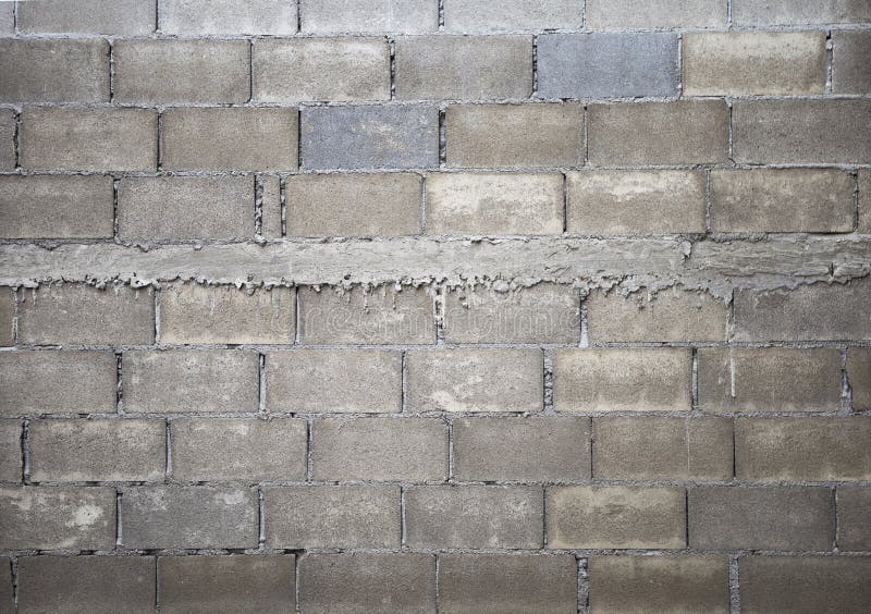 New Cement Block Wall from the Construction Site Stock Photo - Image of