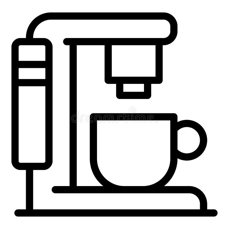 New coffee machine icon, outline style vector illustration