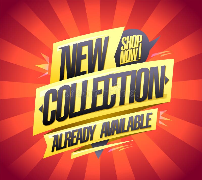 New Collection Already Available, Shop Now Banner Stock Vector