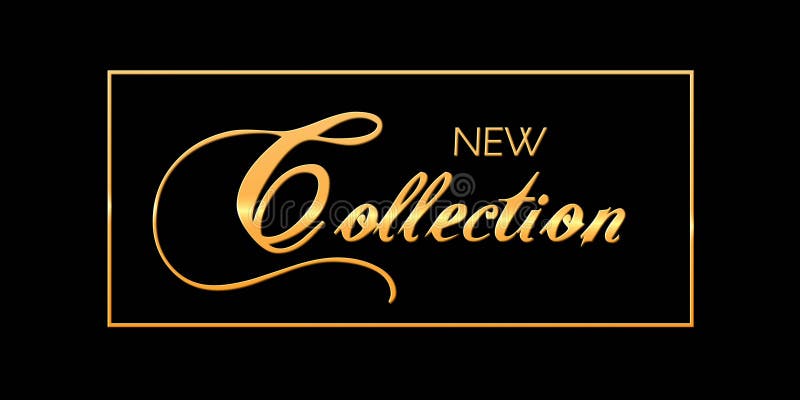 New Collection lettering on black background - sales advertising concept vector illustration