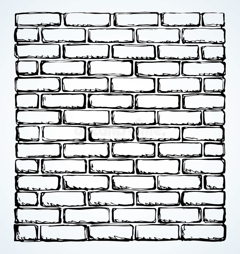 Brick. Vector drawing stock vector. Illustration of bricklayer - 163454568