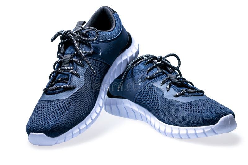 Pair of New Dark Blue Sneakers Stock Photo - Image of jogging, object ...