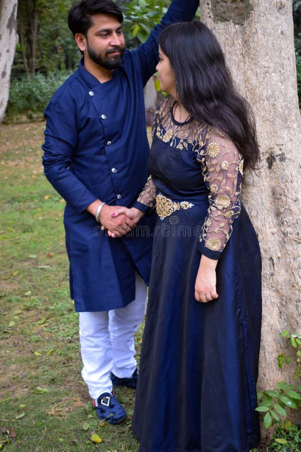 New Delhi India – November 25 2019 : a Couple Pose for Pre Wedding