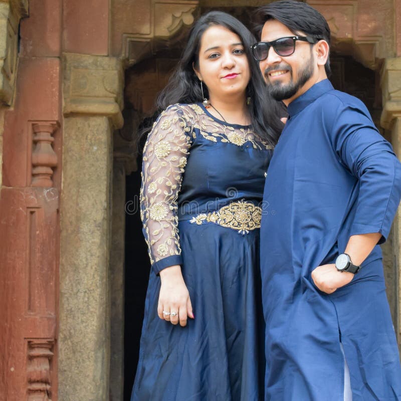 New Delhi India – November 25 2019 : a Couple Pose for Pre Wedding