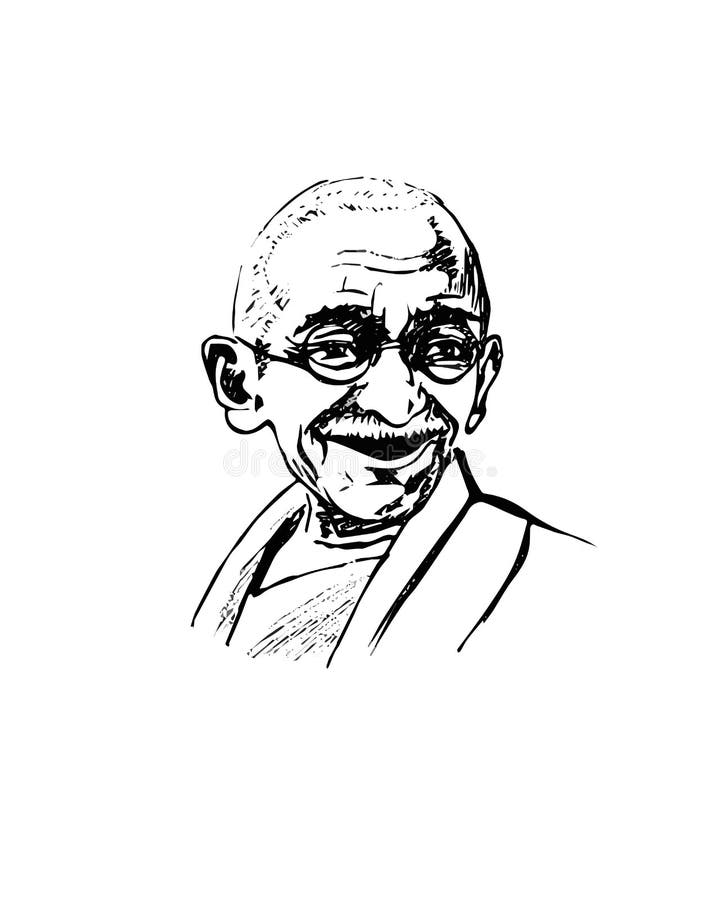 How to Draw Mahatma Gandhi Face using Simple Face Drawing Technique || Step  by Step || Pencil Planet - YouTube