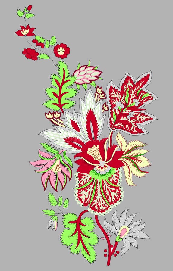 New Digital Textile Design Flowers and Leaves for Digital Ladies Shirts ...