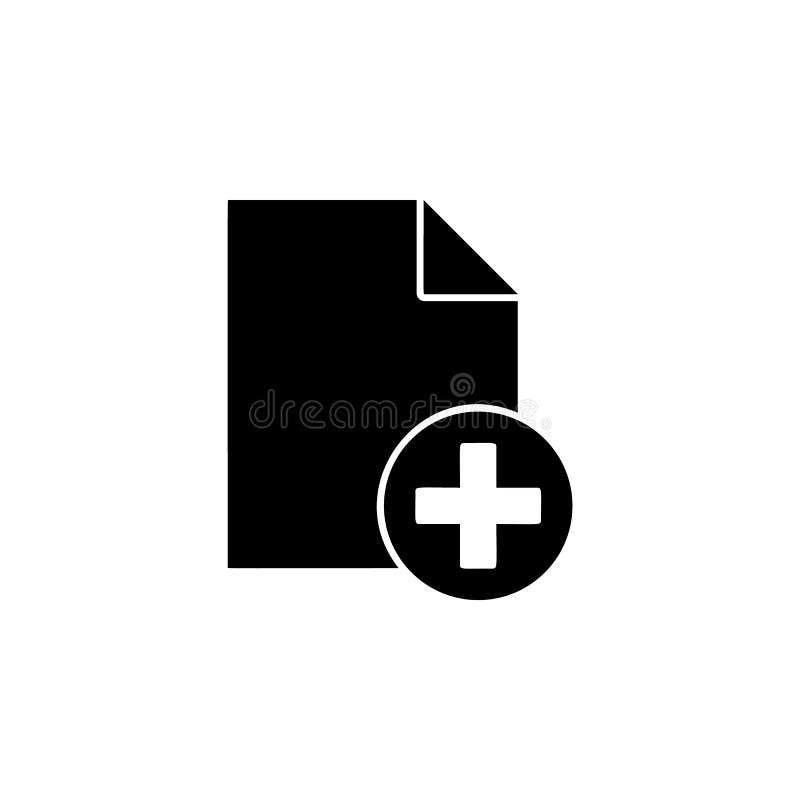 New document, text icon. Simple glyph vector of text editor set icons for UI and UX, website or mobile application stock illustration