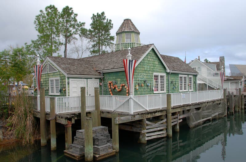 New England Fishing Village stock image New England Fishing Village stock image
