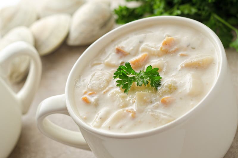 New England musslaChowder royaltyfria foton New England musslaChowder royaltyfria foton