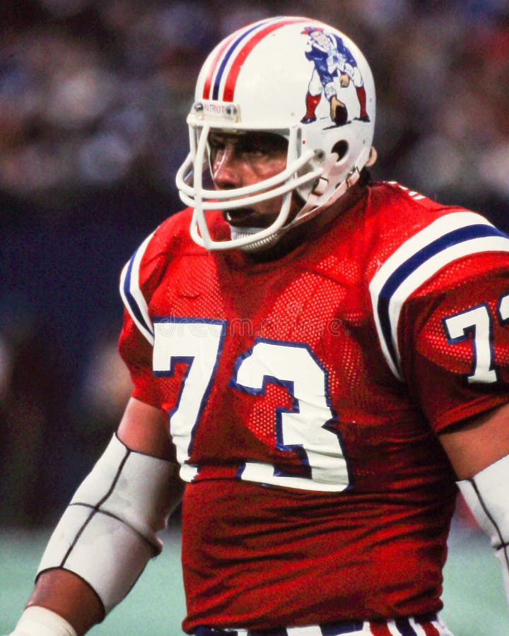 John Hannah (73) New England Patriots OL. (Image taken from color slide.)