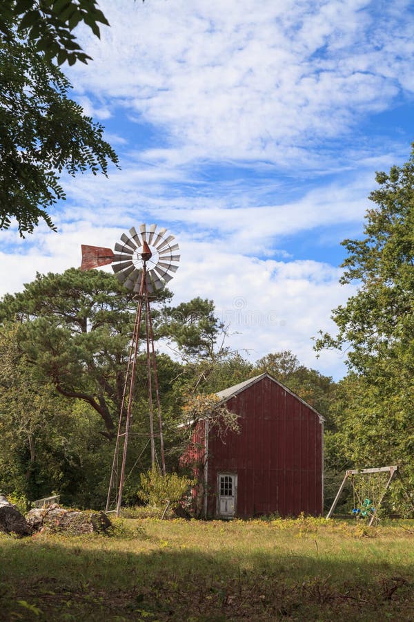 New England Red Barn Landscape Stock Image Image of barn, nature