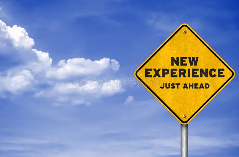 New Experience Road Sign Illustration Design Stock Illustration