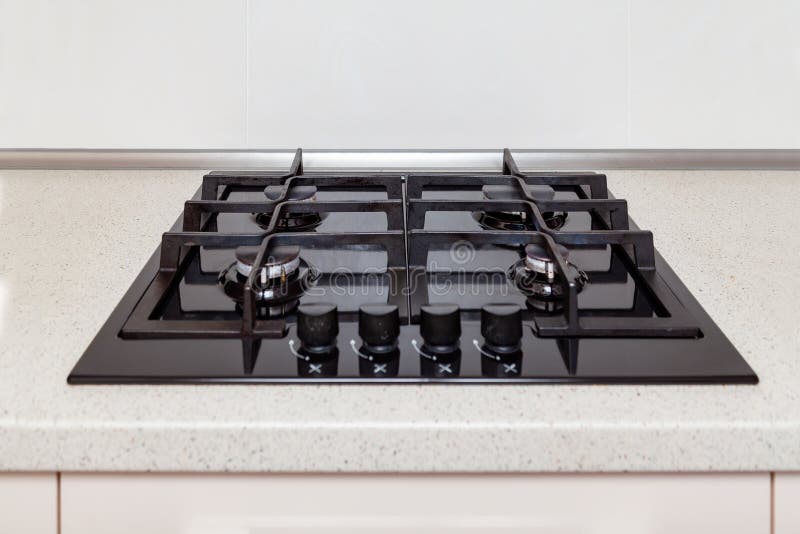 New Gas Stove in Modern Kitchen Stock Image Image of view, household