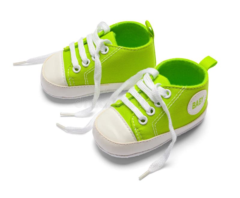 Pair Green Baby Shoes stock image 