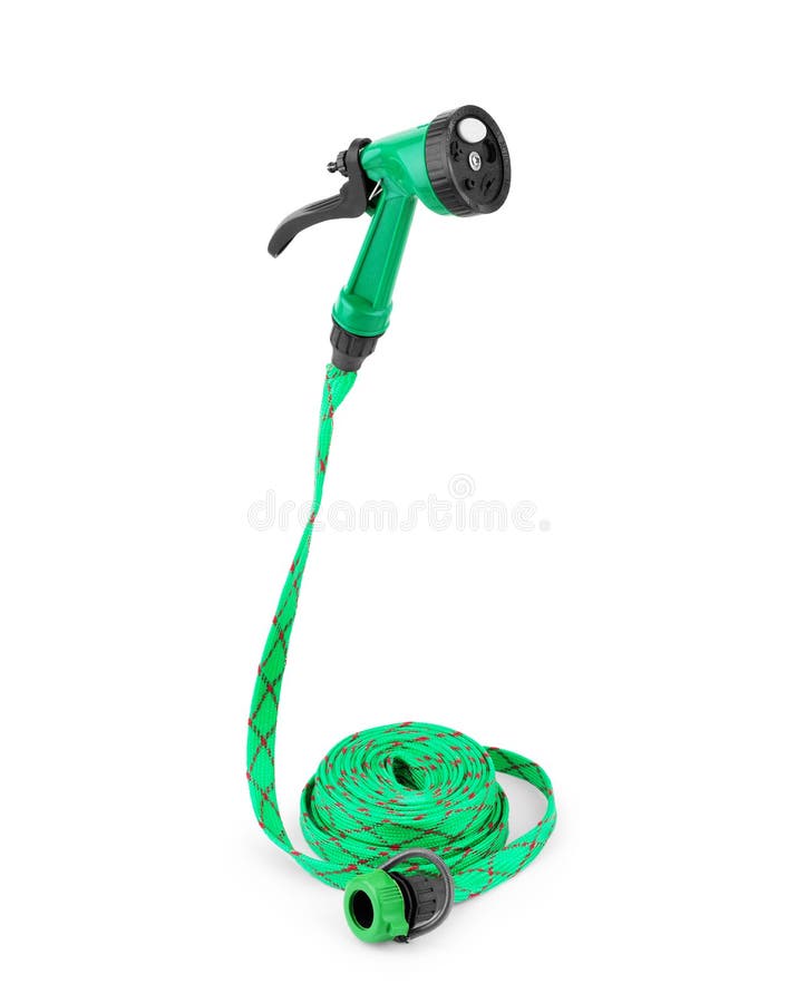 A New Green Coiled Rubber Hose Isolated on White Stock Photo Image of